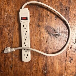 2.5- foot extension Cream Power Strip with Switch
